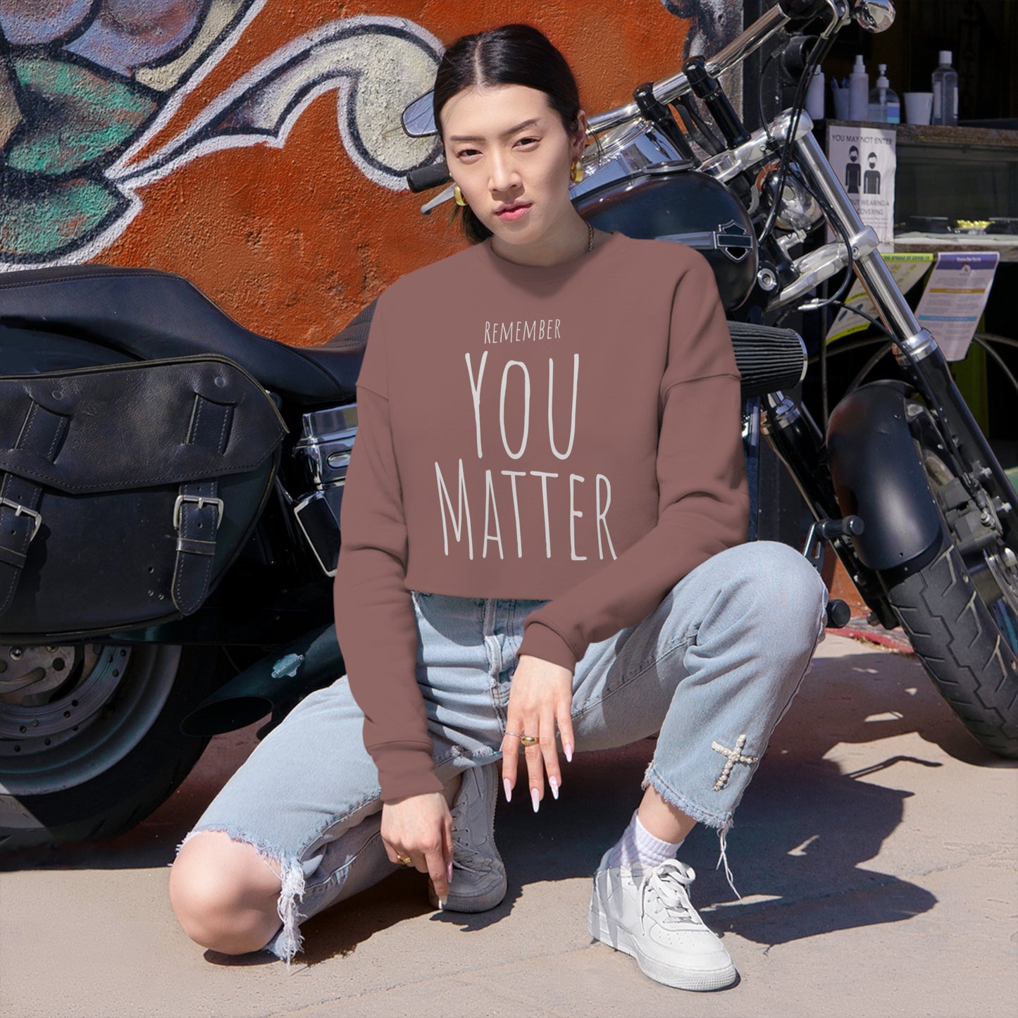 Remember You Matter Women's Cropped Sweatshirt