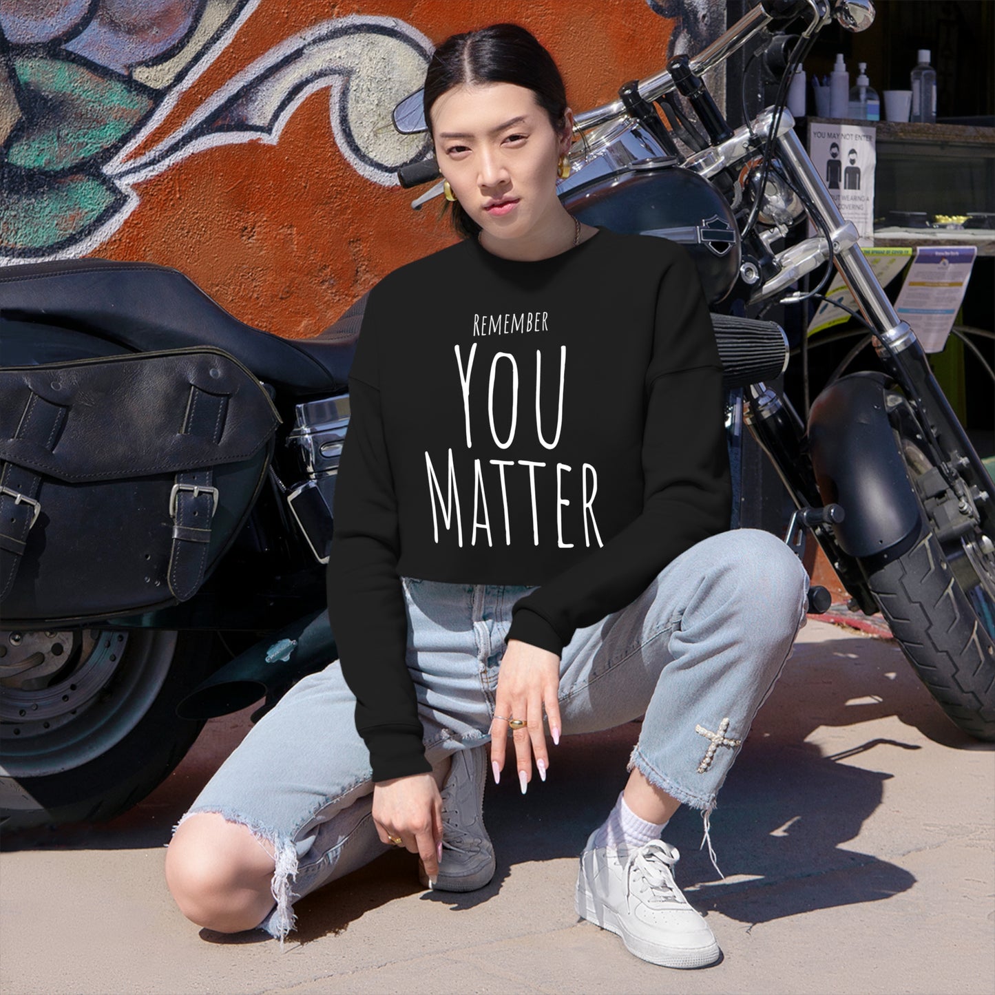 Remember You Matter Women's Cropped Sweatshirt